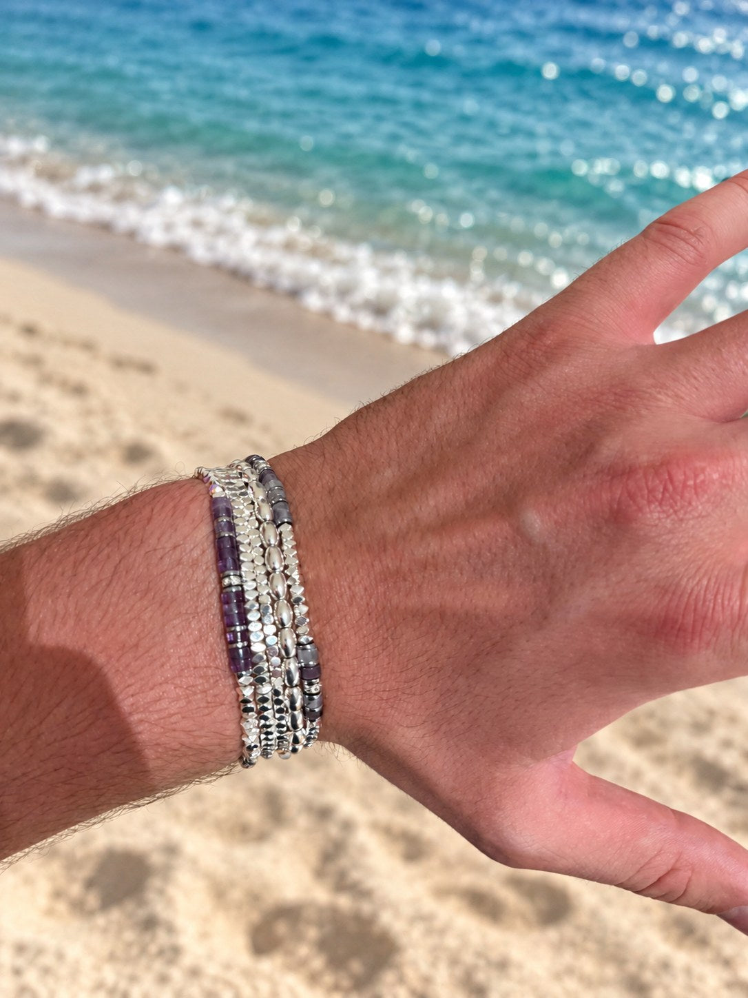 The Amethyst Set on the beach