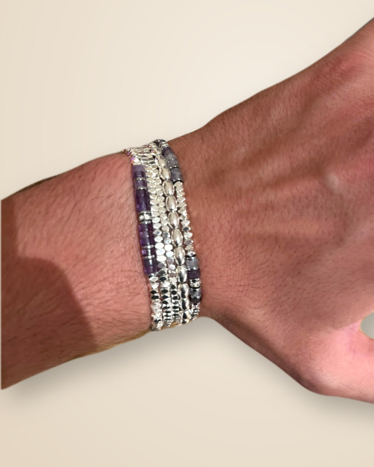 The Amethyst Set on the wrist