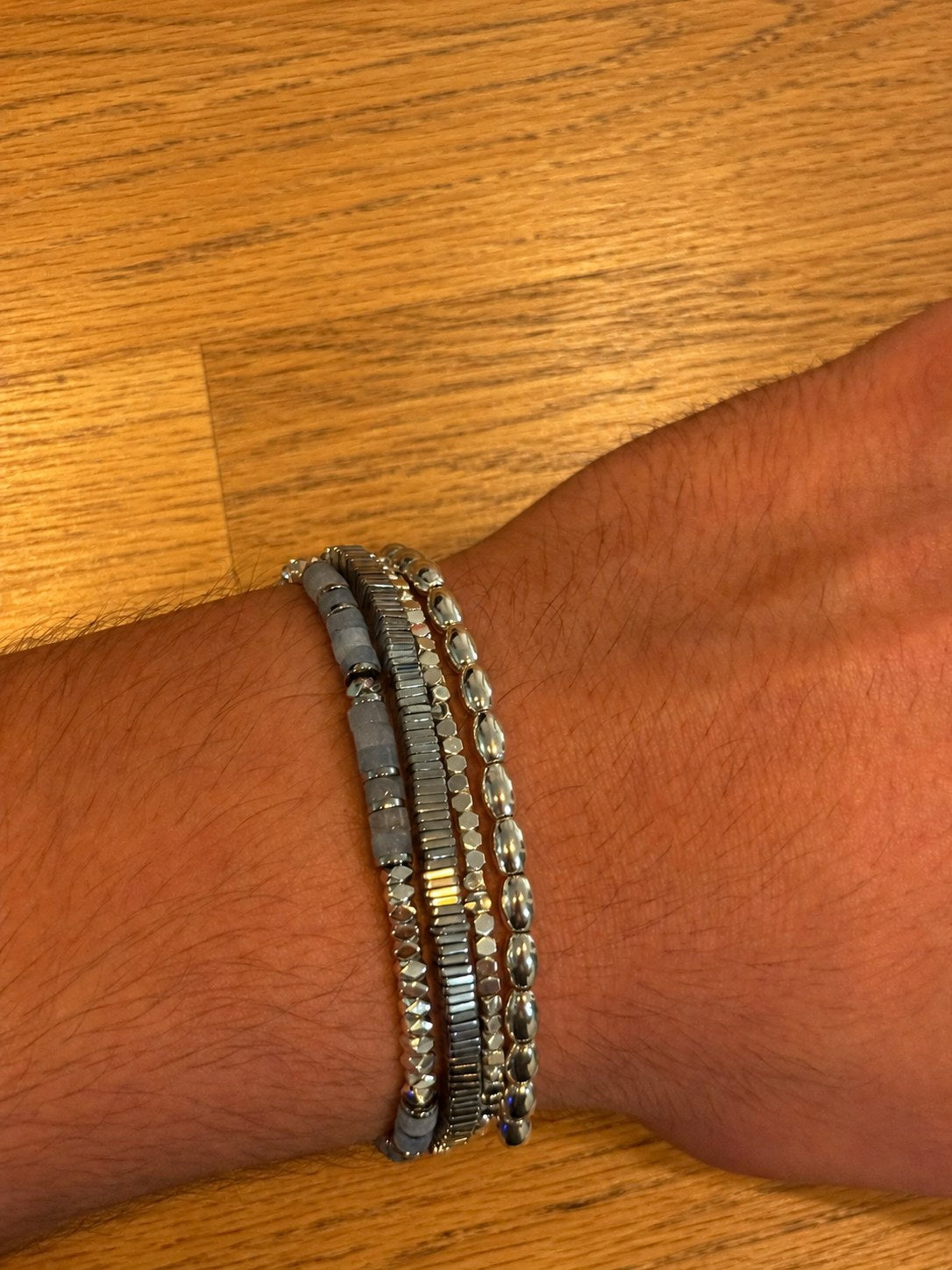 The Aqua Set on the wrist