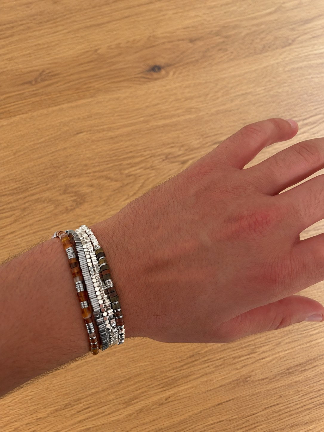 The Carnelian Set on the wrist