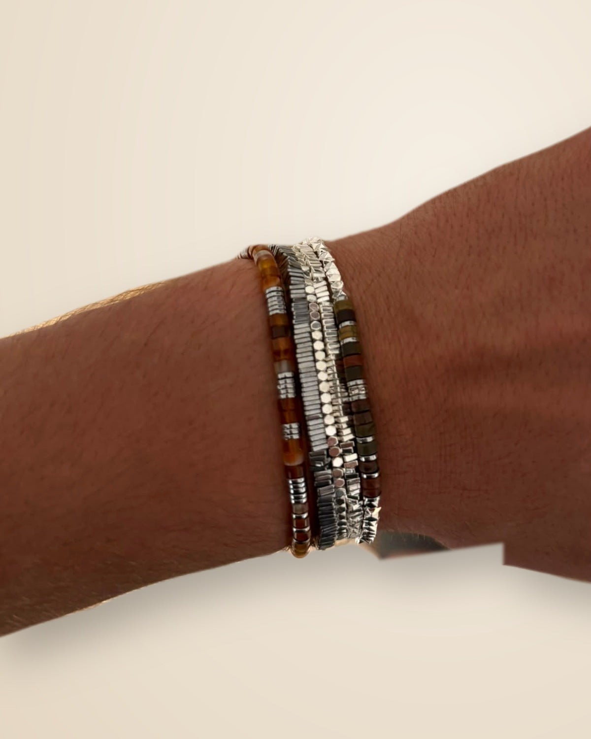 The Carnelian Set on the wrist