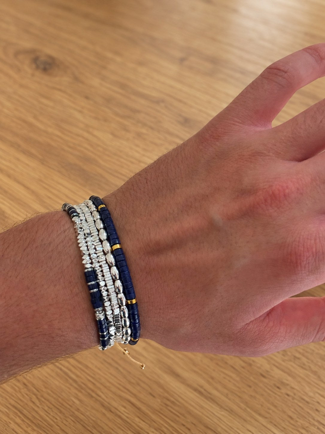 The Lapis Set on the wrist
