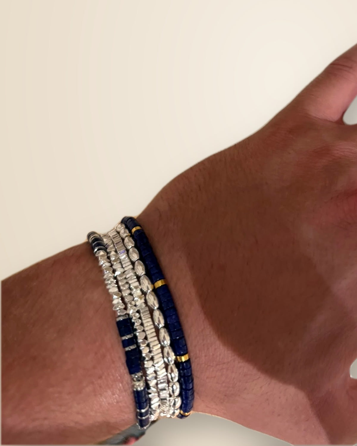 The Lapis Set on the wrist