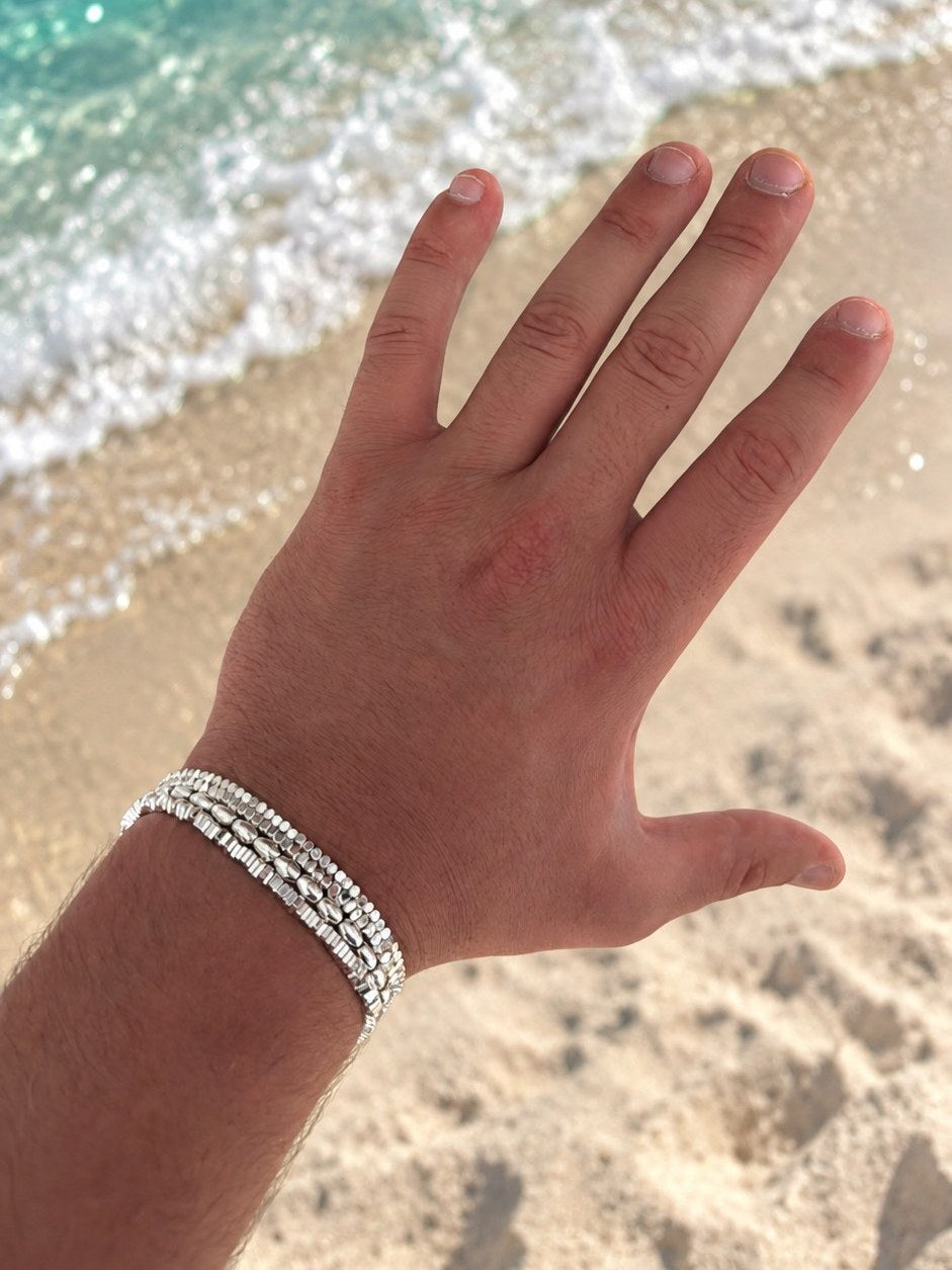 The Silver Set on the beach
