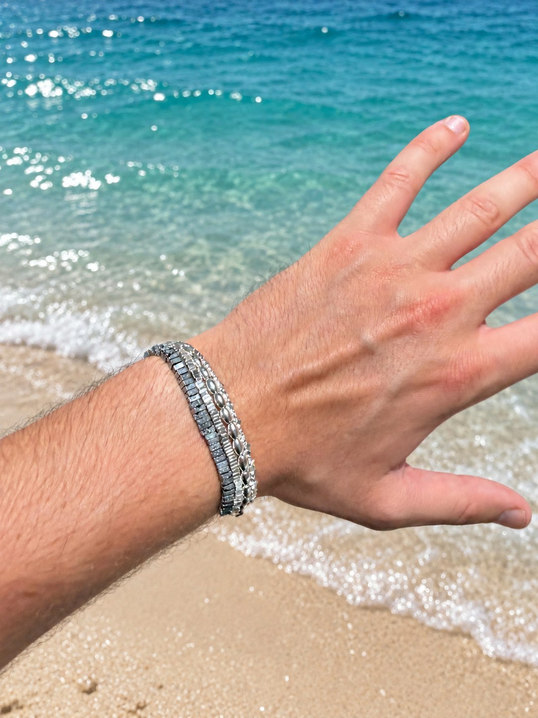 The Silver Trio on the beach